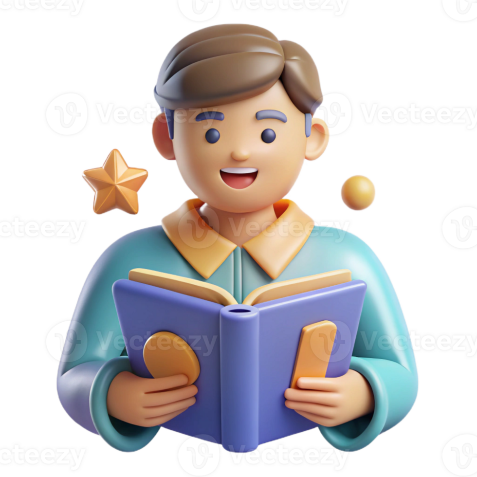 beautiful minimalist Student Studying Icon Cutout for Educational Graphics premium png