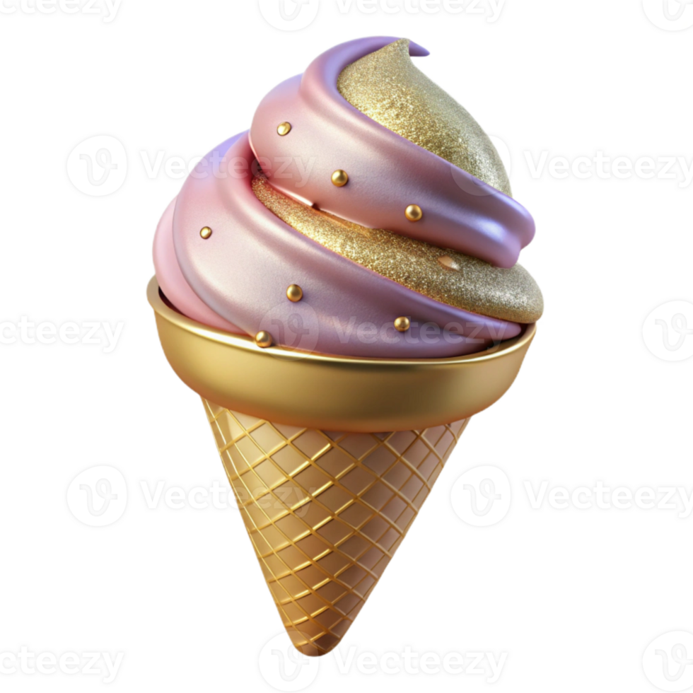 serene abstract Summer Ice Cream Cone Transparent for Refreshing Treats professional png