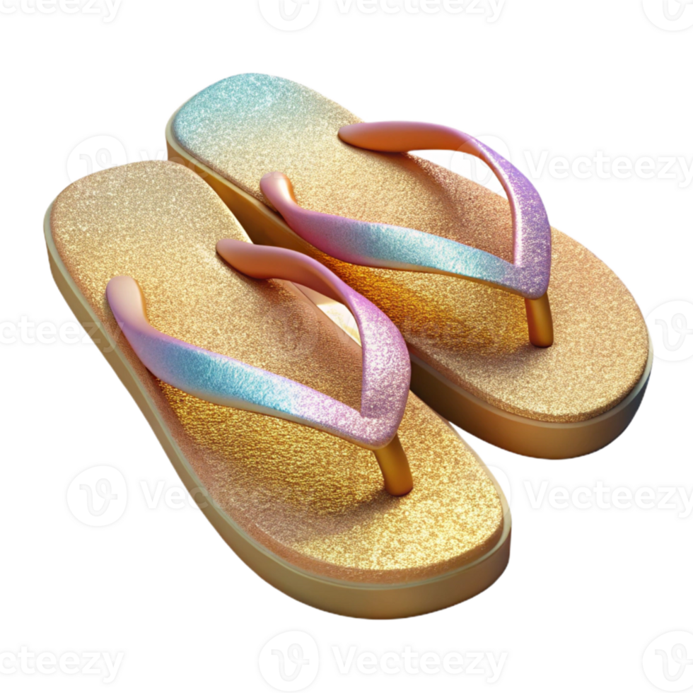 vibrant traditional Summer Flip Flops Sandals Isolated for Beachwear exclusive png