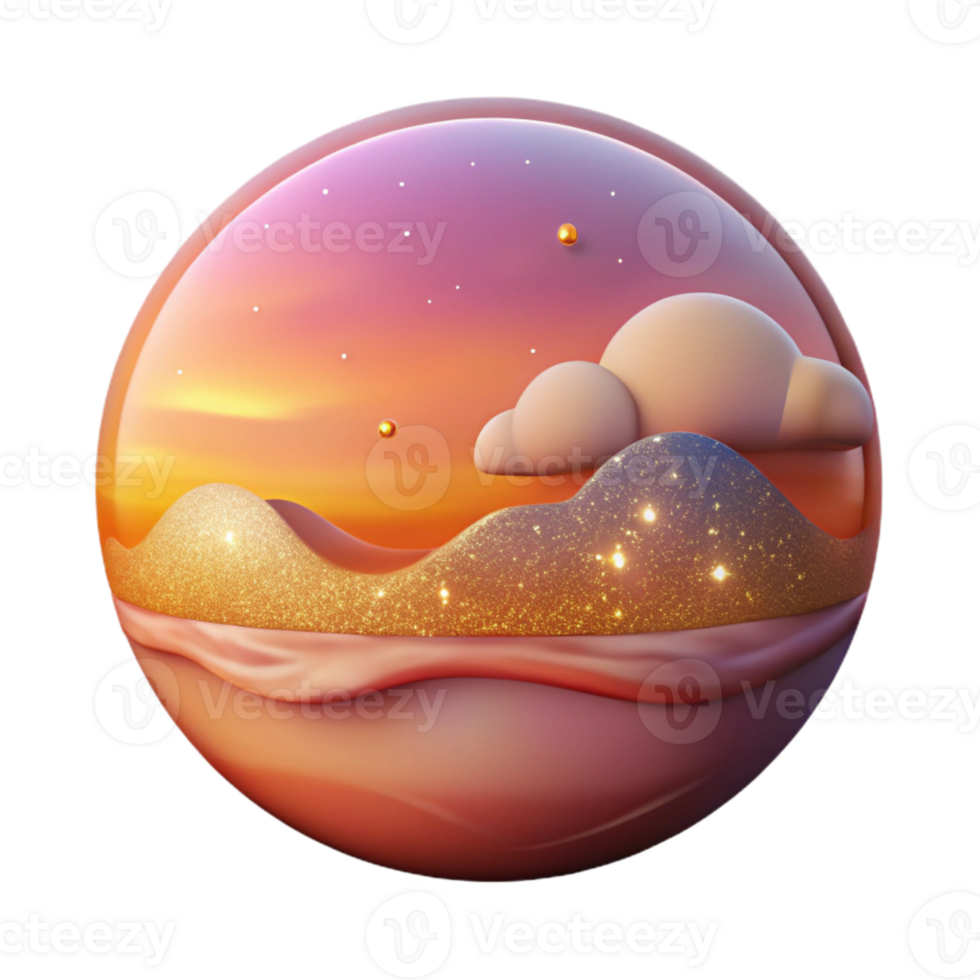dramatic modern Sunset Sky Gradient Cutout for Romantic Designs detailed png
