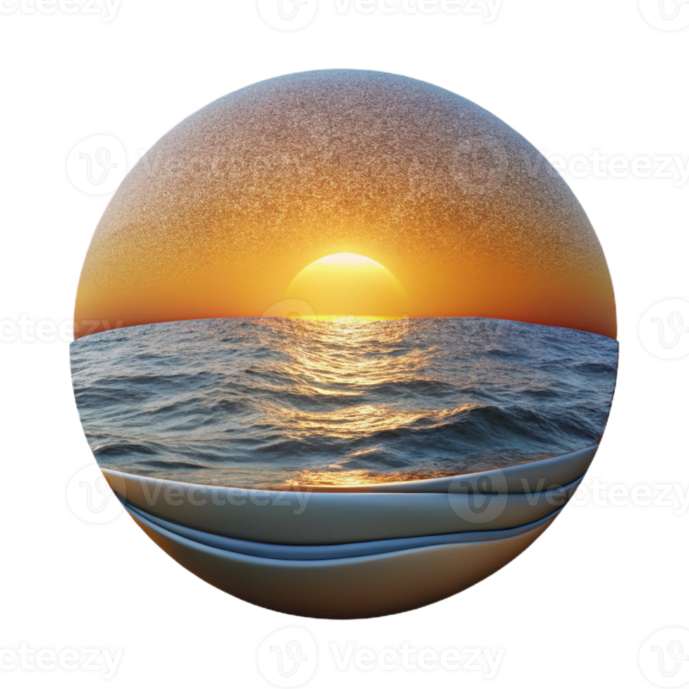 beautiful traditional Sunset Over Calm Ocean Isolated Cutout for Travel Posters exclusive png