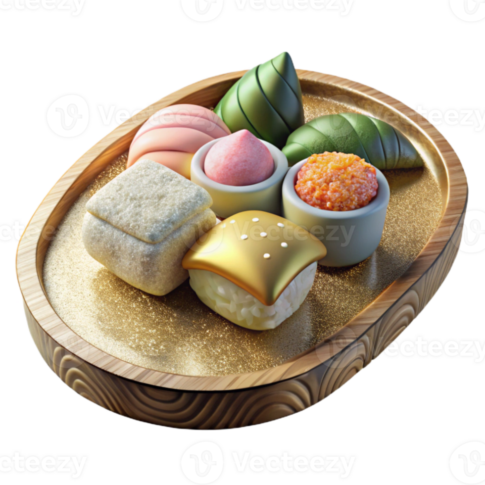 wonderful contemporary Sushi Platter Japanese Cuisine Cutout for Asian Restaurant Menus authentic png
