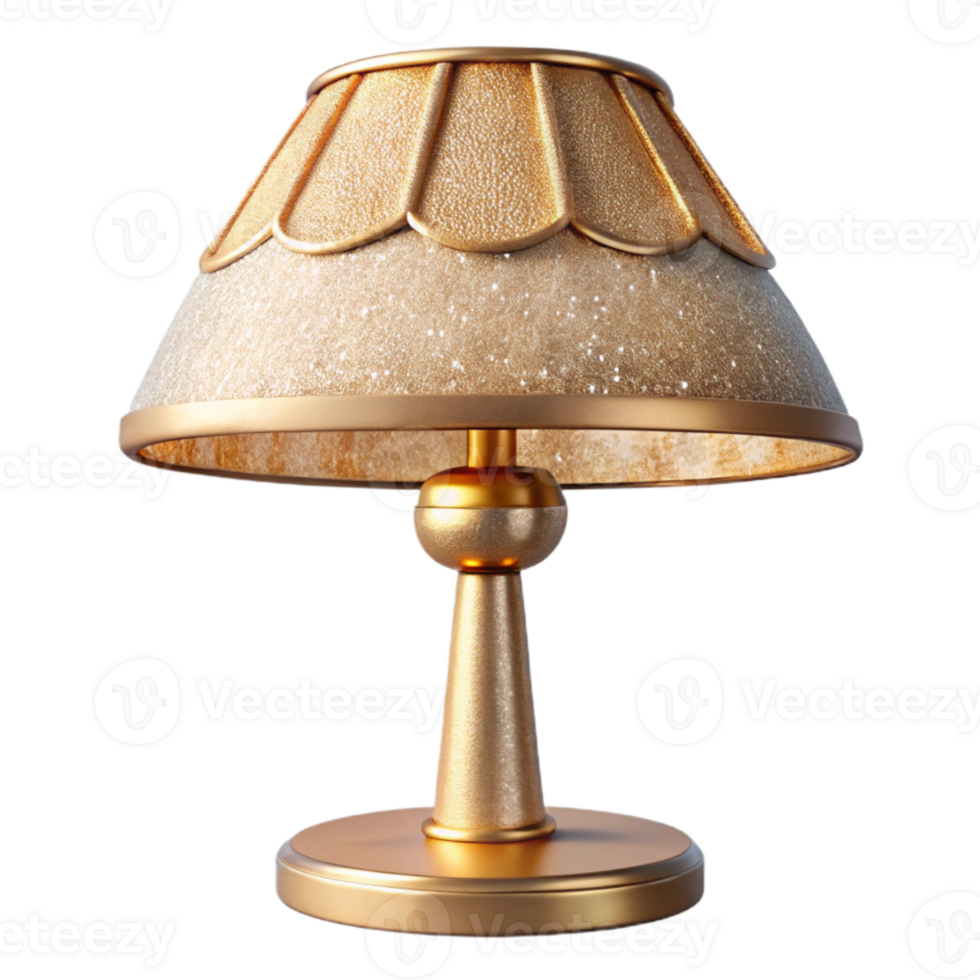 vibrant classic Table Lamp gold Shade Modern Transparent Background professional png