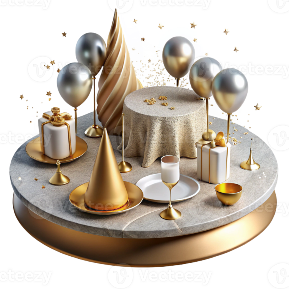 dramatic contemporary Table Decorations Confetti Scattered Festive Party Supplies Isolated authentic png