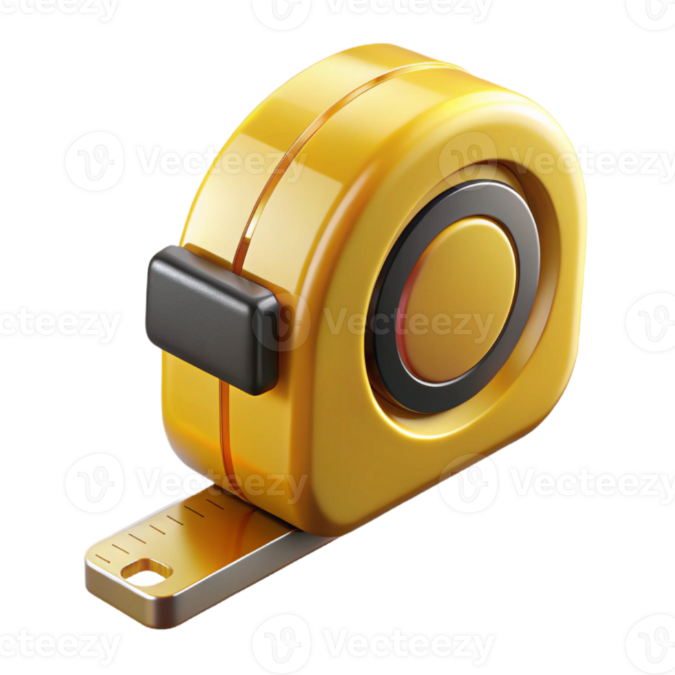serene classic Tape Measure Yellow Construction Tool Isolated Building Project original png
