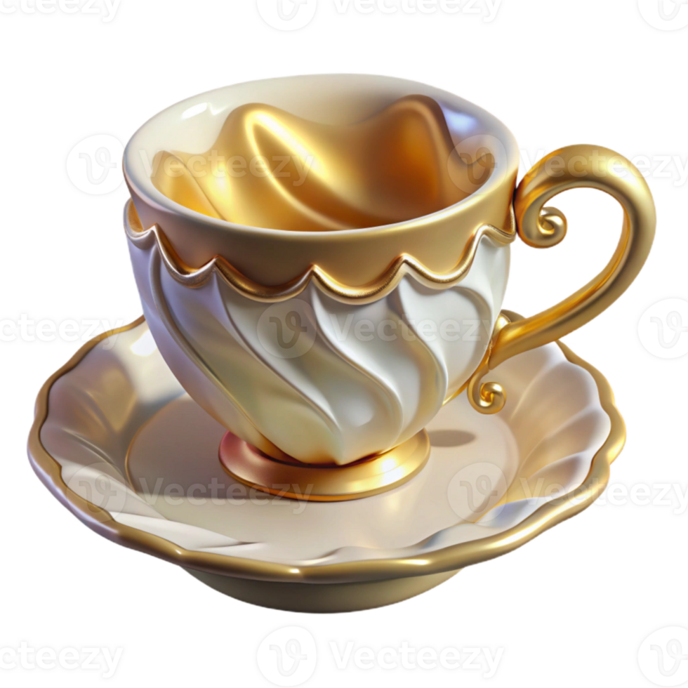 serene minimalist Teacup Porcelain Vintage Design Isolated Tea Party high resolution png