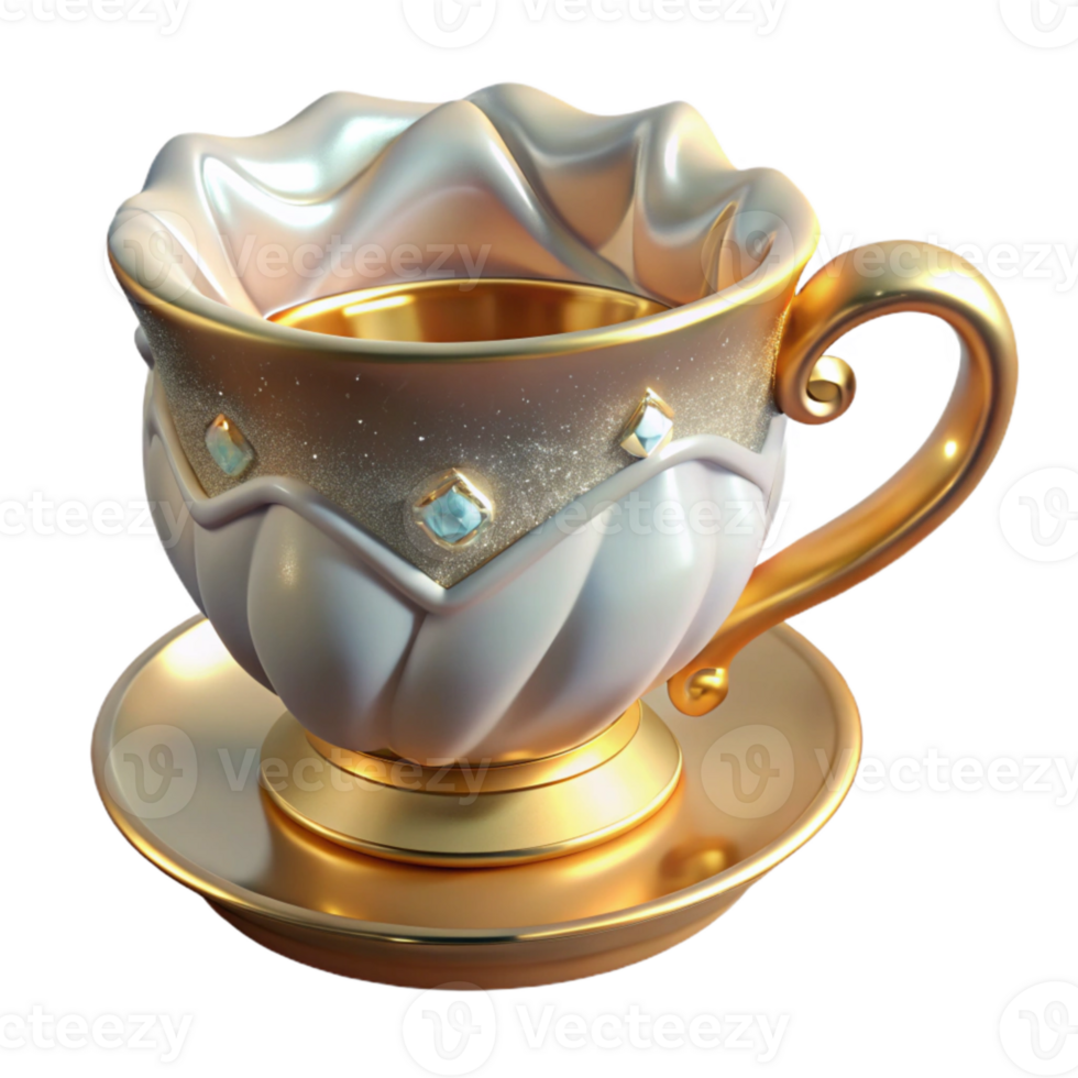 wonderful abstract Teacup Porcelain Vintage Design Isolated Tea Party premium png