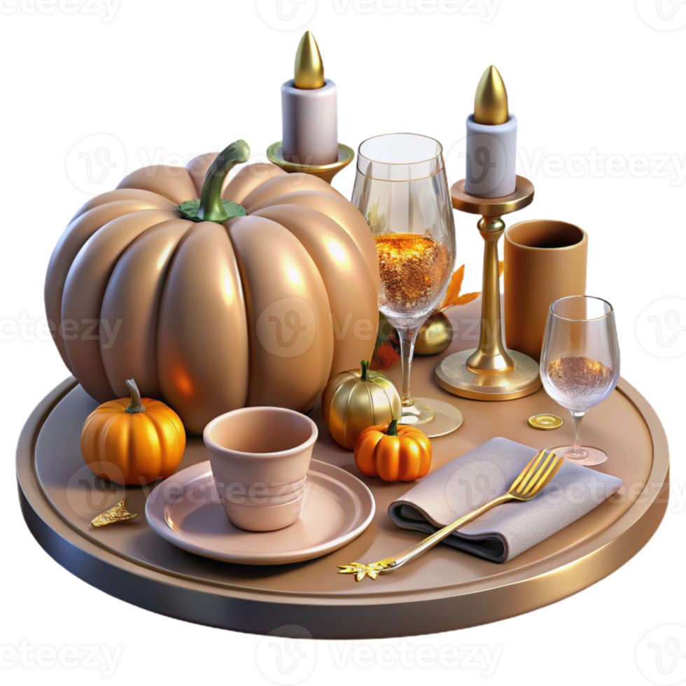 wonderful contemporary Thanksgiving Table Setting Cutout for Holiday Dinner Party high resolution png