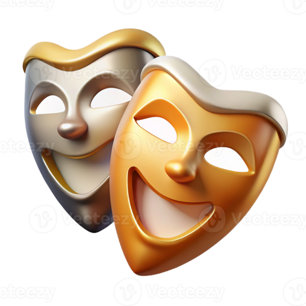 extraordinary abstract Theater Masks Drama Icon Isolated for Performing Arts high resolution png