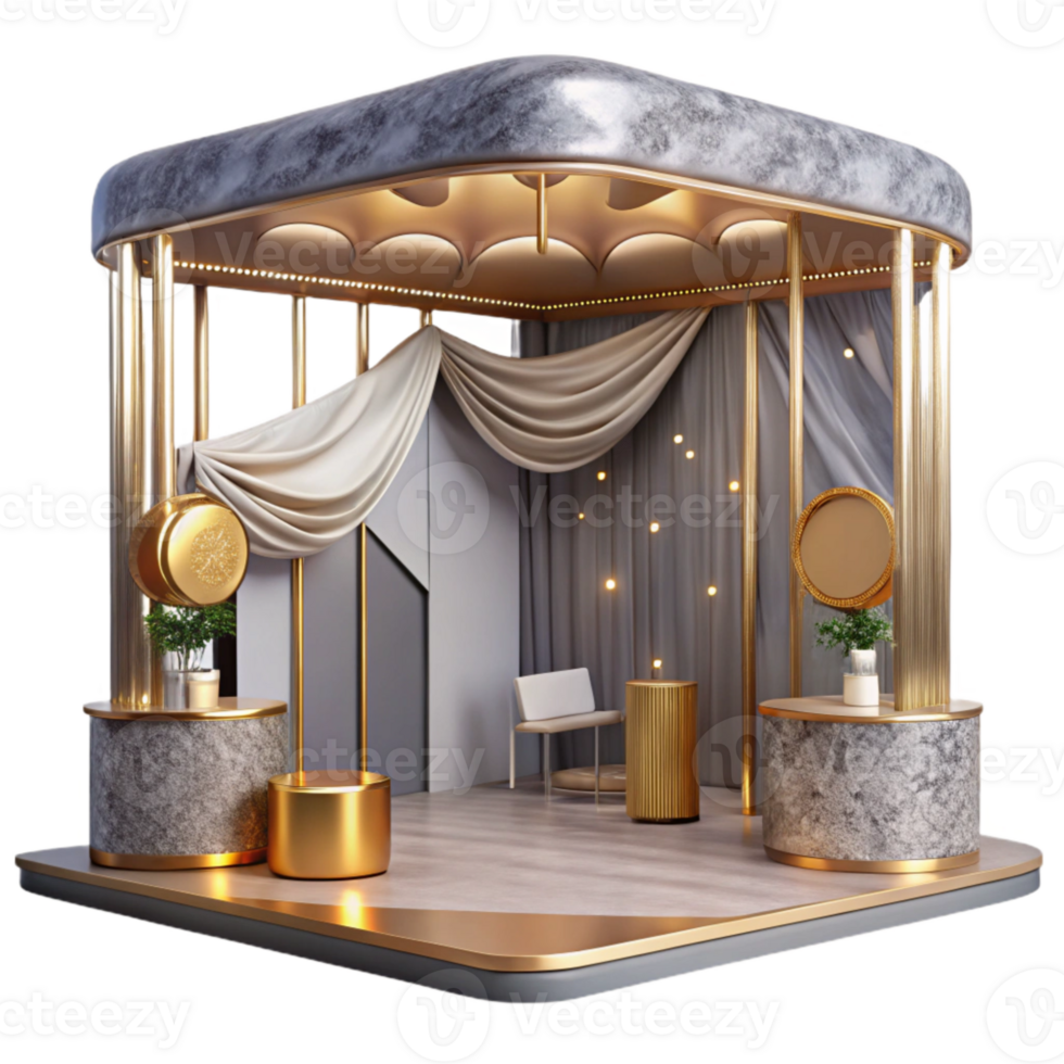 vibrant minimalist Trade Show Booth Design Isolated for Exhibition Marketing authentic png