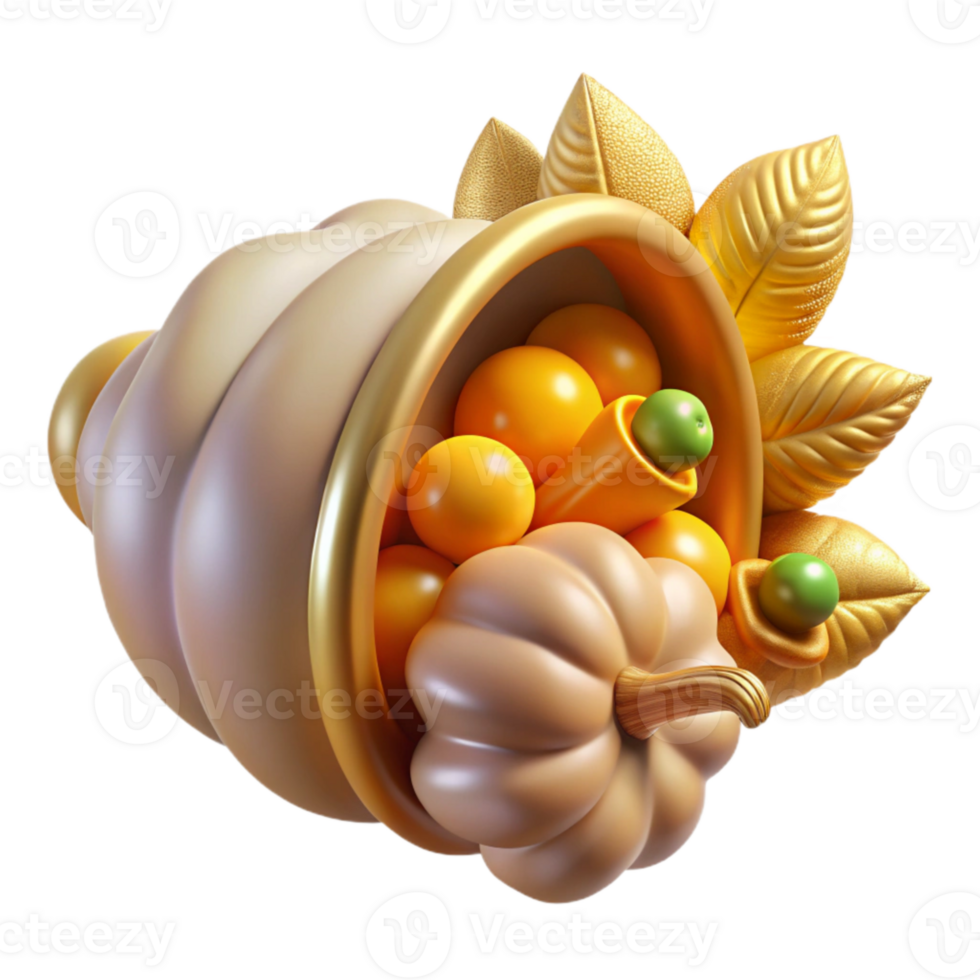 beautiful artistic Transparent Autumn Cornucopia for Thanksgiving Illustrations high quality png