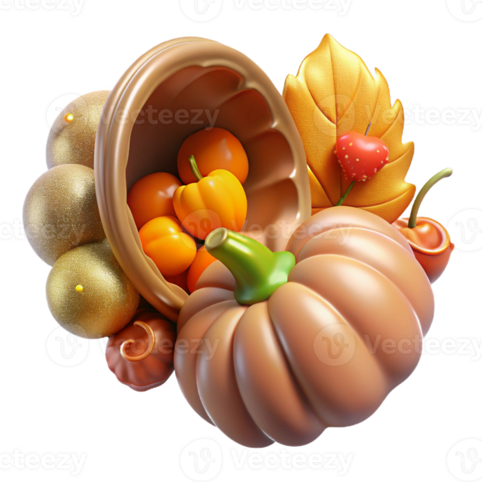 impressive modern Transparent Autumn Cornucopia for Thanksgiving Illustrations genuine png