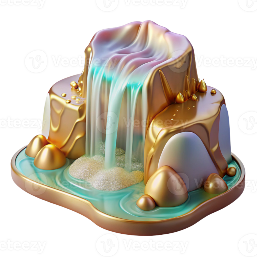 elegant traditional Transparent Waterfall Stream for Spa Websites detailed png
