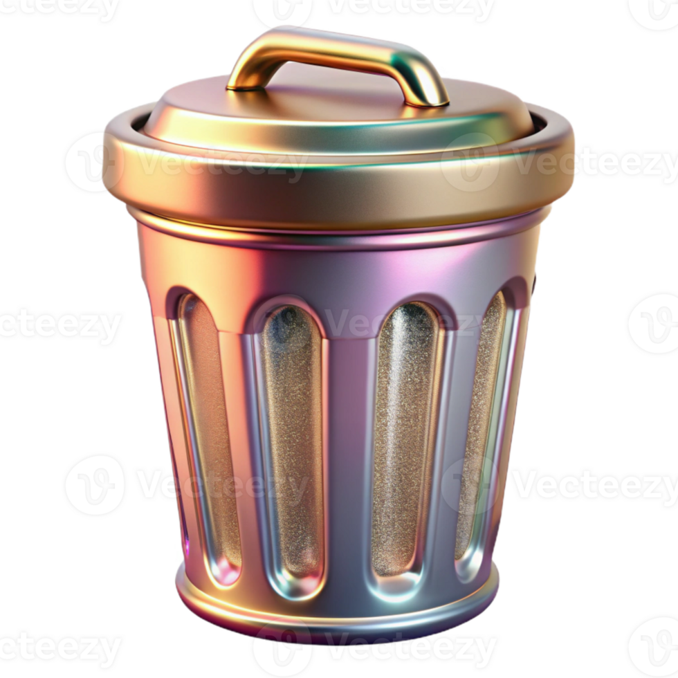 elegant classic Trash Can Stainless Steel Bin Cutout Waste Management authentic png