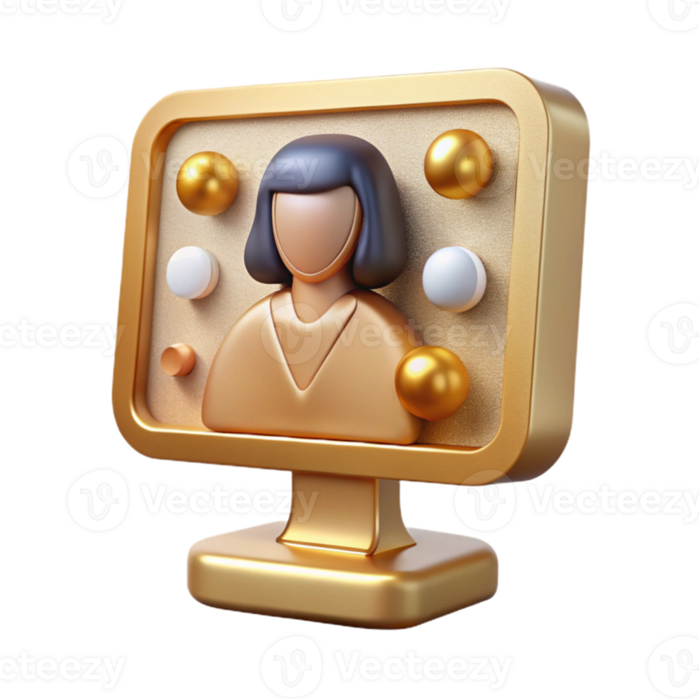 serene creative Conference Call Screen Cutout for Remote Work authentic png