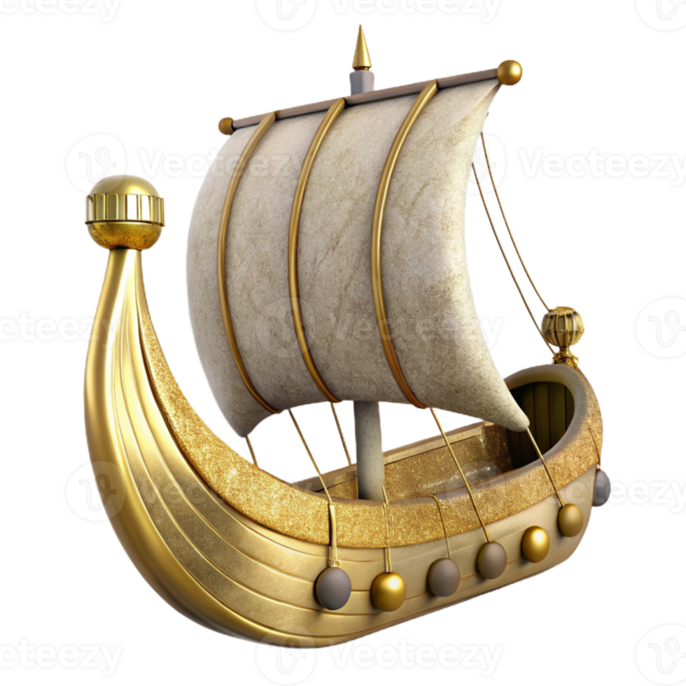 impressive artistic Viking Longship Isolated Cutout for Norse Mythology high quality png
