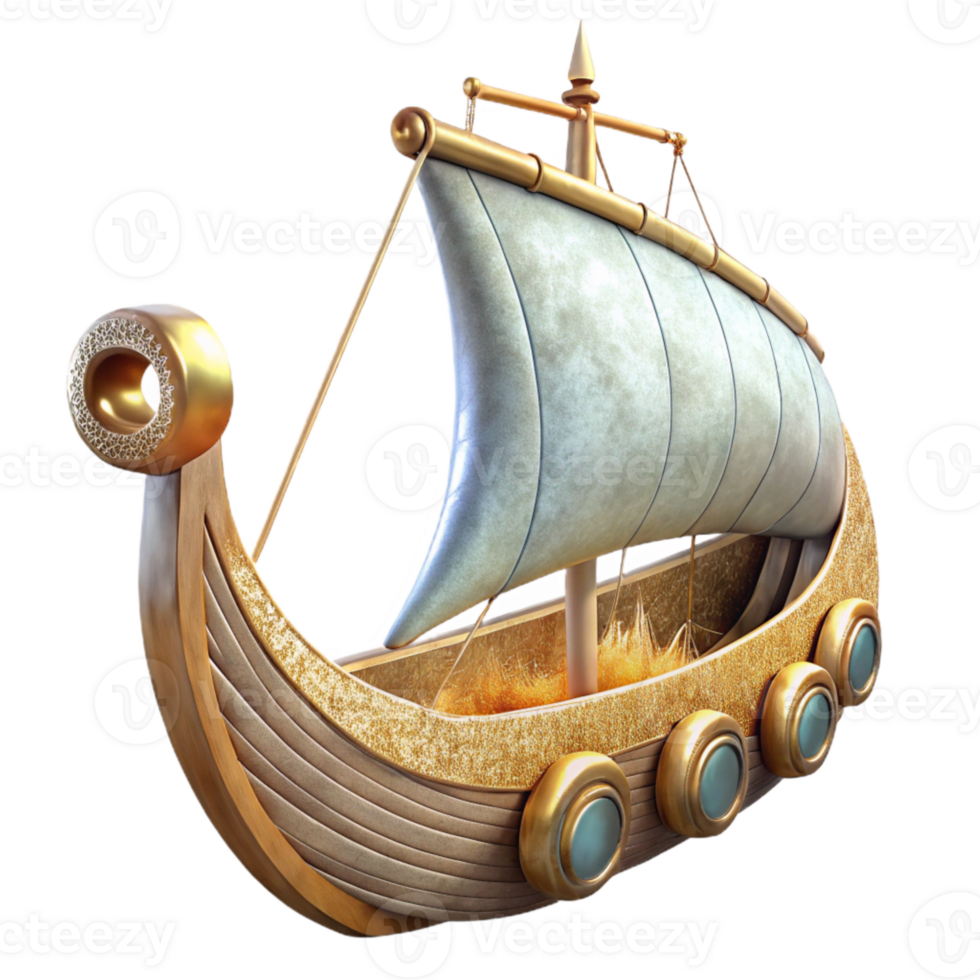 dramatic creative Viking Longship Isolated Cutout for Norse Mythology png