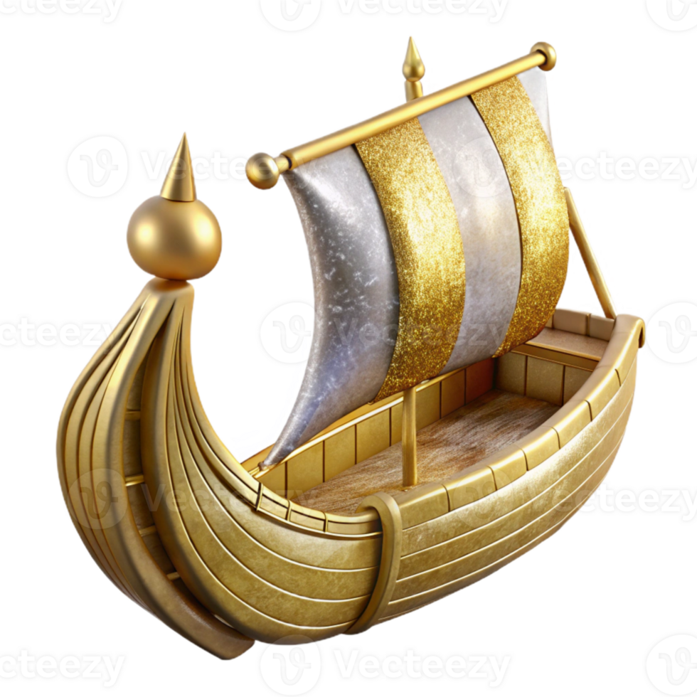 serene contemporary Viking Longship Isolated Cutout for Norse Mythology professional png