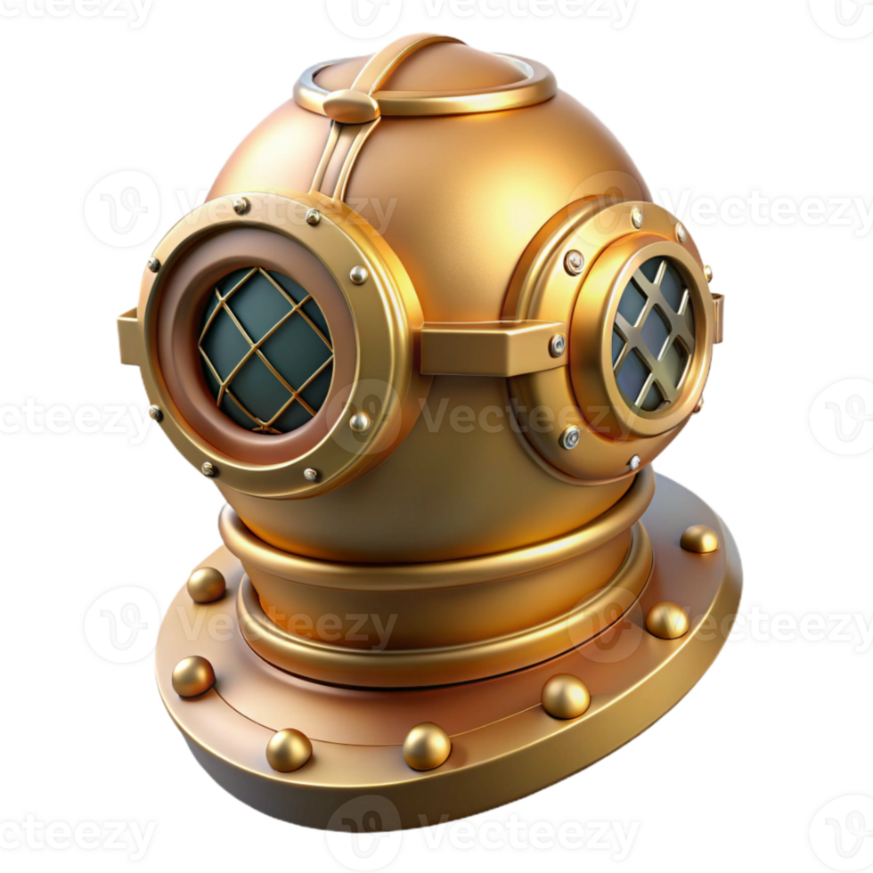 elegant contemporary Vintage Diving Helmet Isolated for Retro Illustrations exclusive png