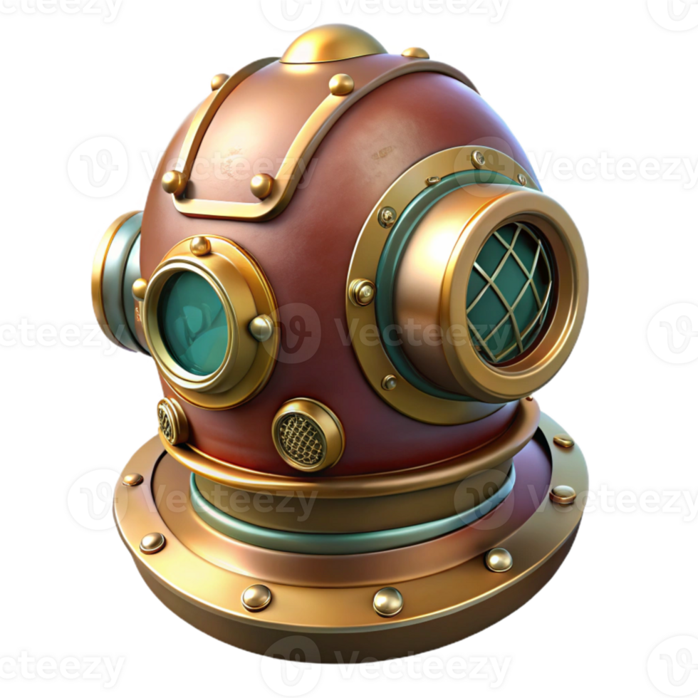 dramatic abstract Vintage Diving Helmet Isolated for Retro Illustrations exclusive png
