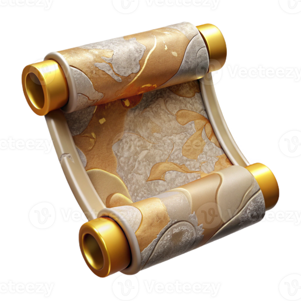 elegant artistic Vintage Map Scroll Texture Transparent for Historical Designs professional png