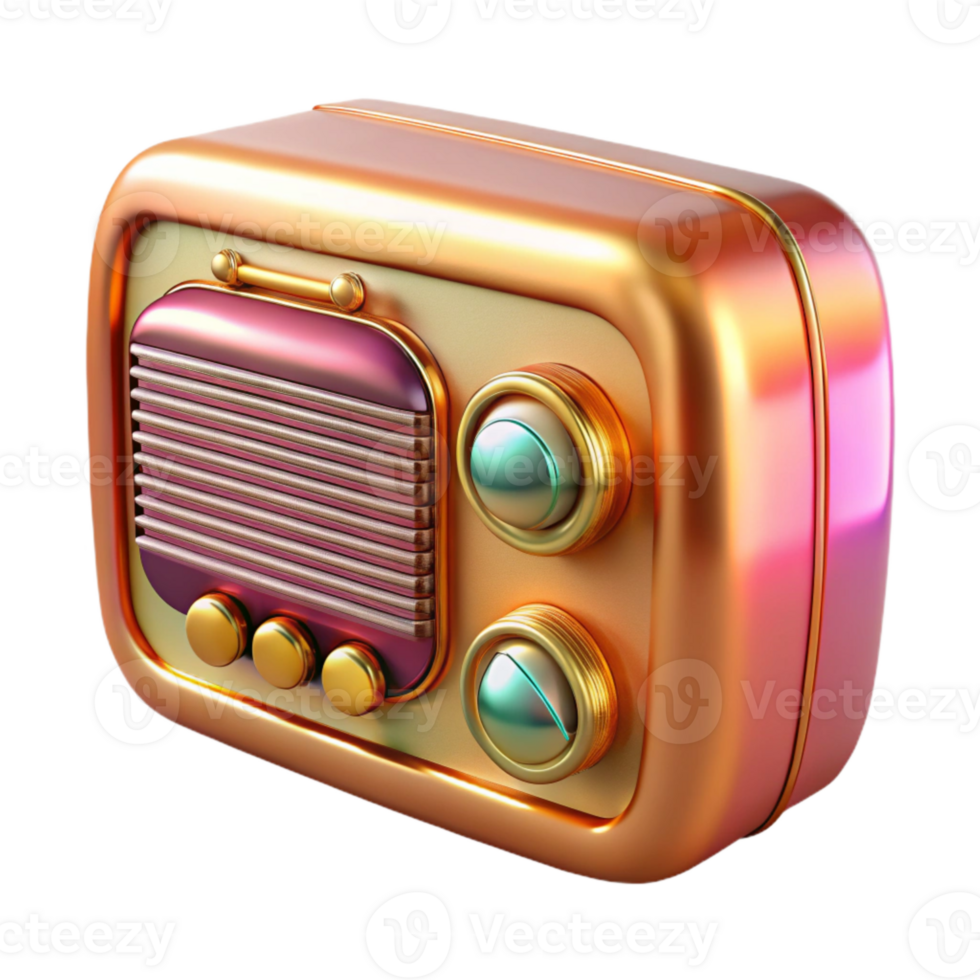 impressive modern Vintage Radio Retro Technology Device Cutout for Nostalgia Projects high resolution png