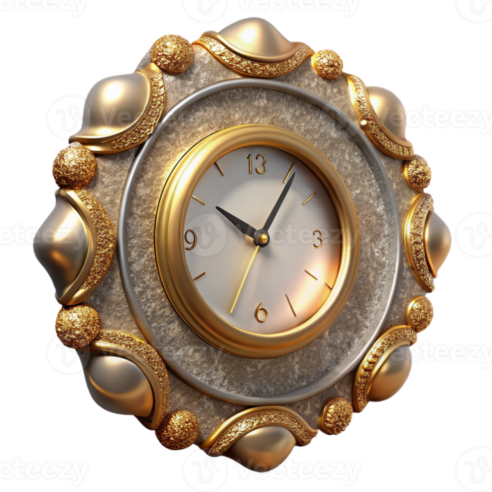 serene rustic Vintage Wall Clock Cutout for Retro Office Decor professional png