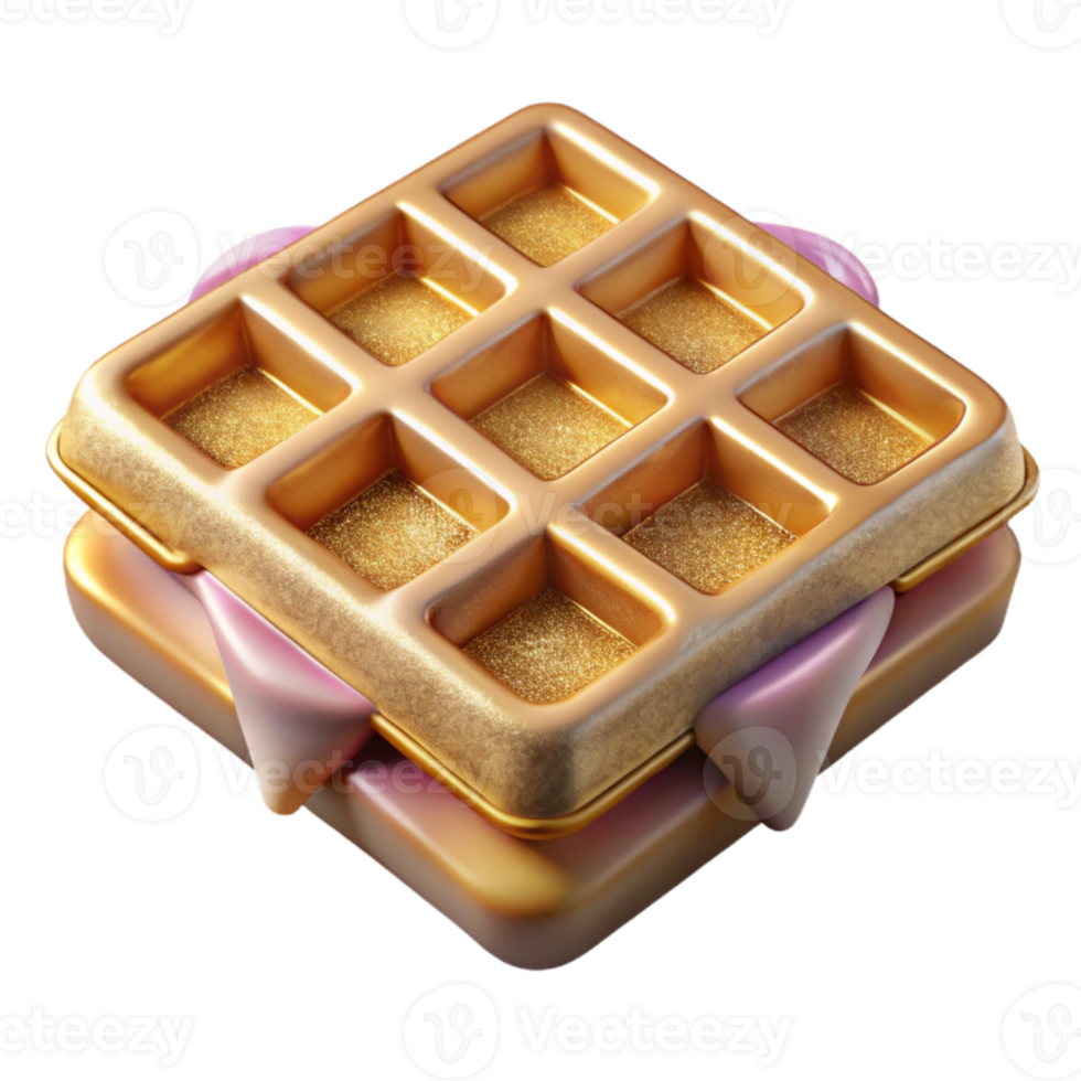vibrant minimalist Waffle Square Breakfast Food Transparent for Cafe Websites high quality png