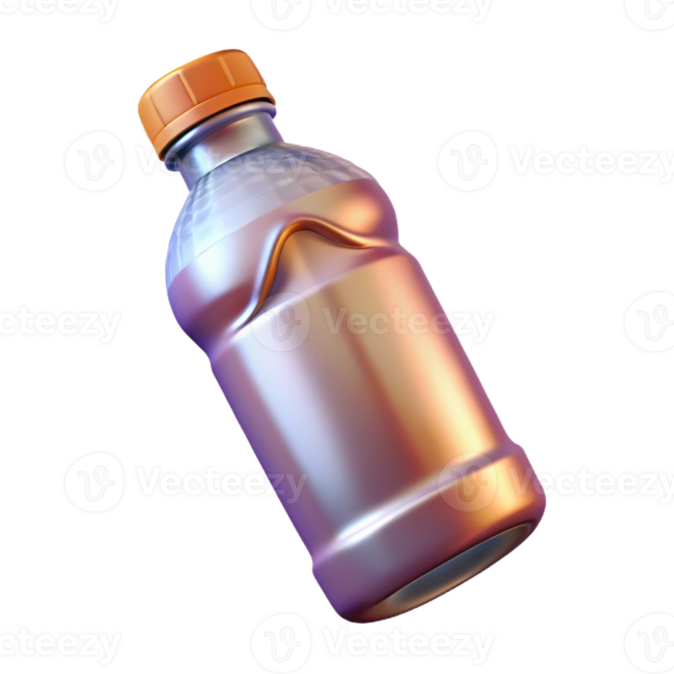 serene rustic Water Bottle Mockup with Brand Sticker Isolated high resolution png
