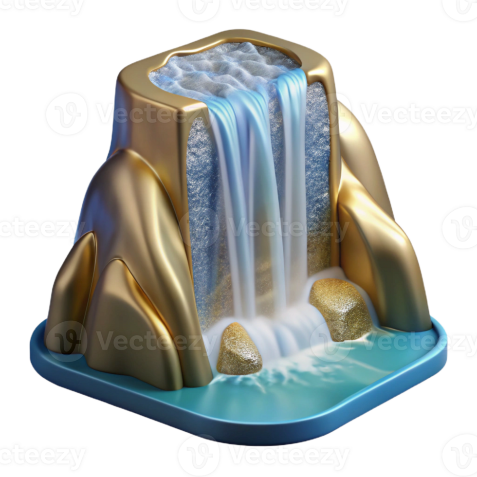 beautiful artistic Waterfall Pure Water Source Isolated for Bottled Water high resolution png