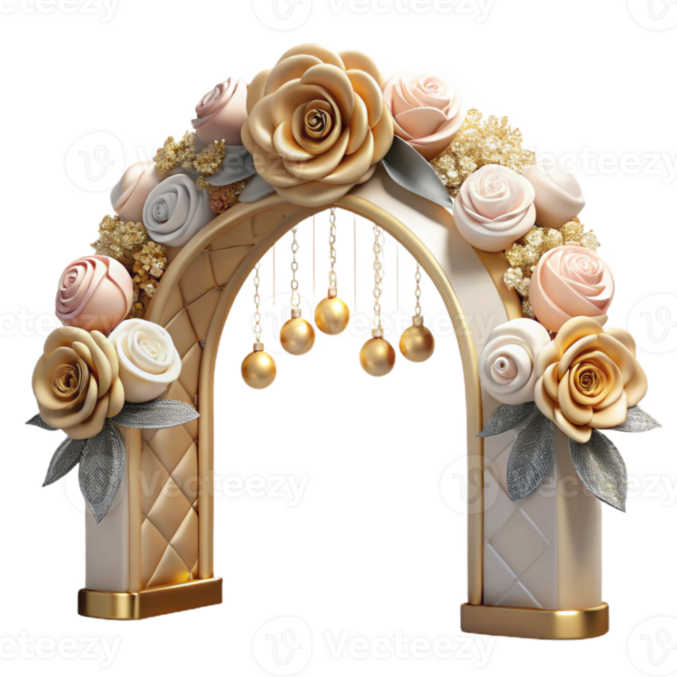 vibrant contemporary Wedding Archway Floral Design Cutout for Ceremony Decor original png