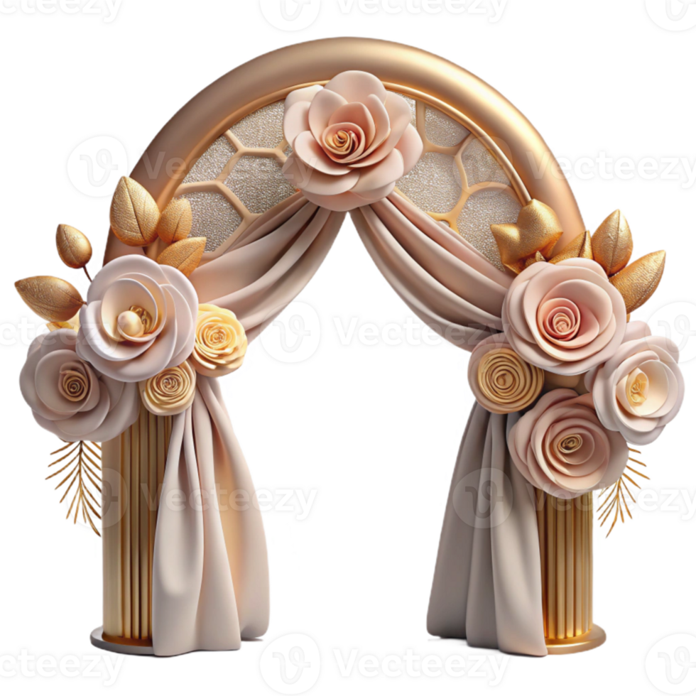 impressive vintage Wedding Archway Floral Design Cutout for Ceremony Decor detailed png
