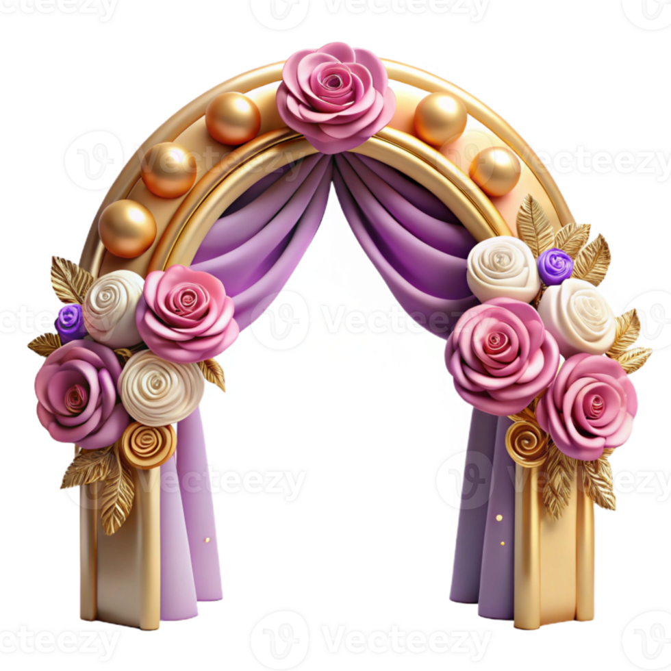wonderful modern Wedding Archway Floral Design Cutout for Ceremony Decor authentic png