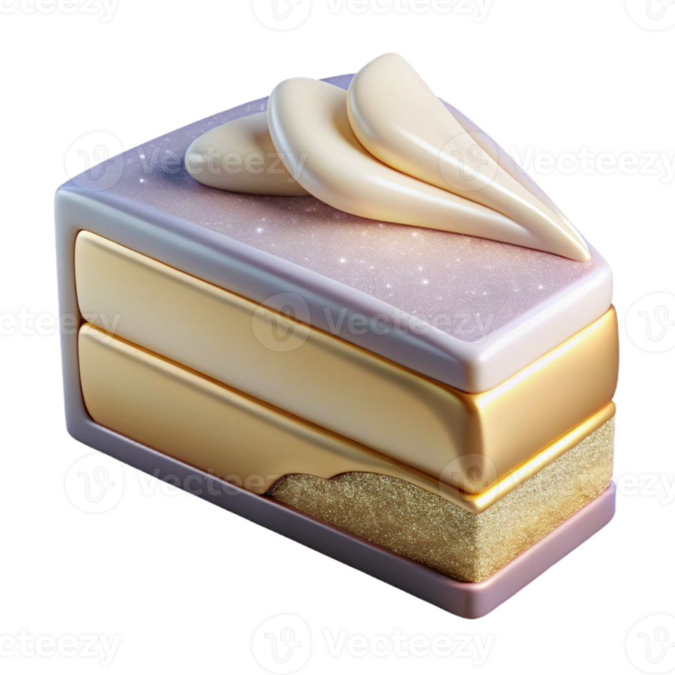 serene artistic Wedding Cake Slice Dessert Portion Cutout for Menus high resolution png