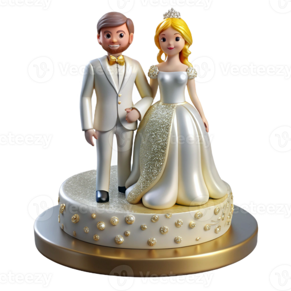 impressive artistic Wedding Cake Topper Figurines Transparent for Cake Decoration professional png