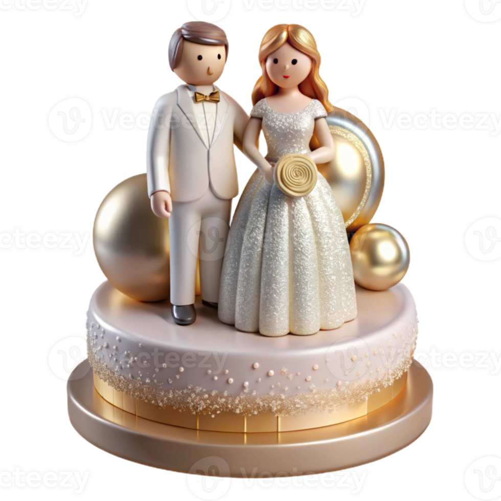 beautiful traditional Wedding Cake Topper Figurines Transparent for Cake Decoration authentic png