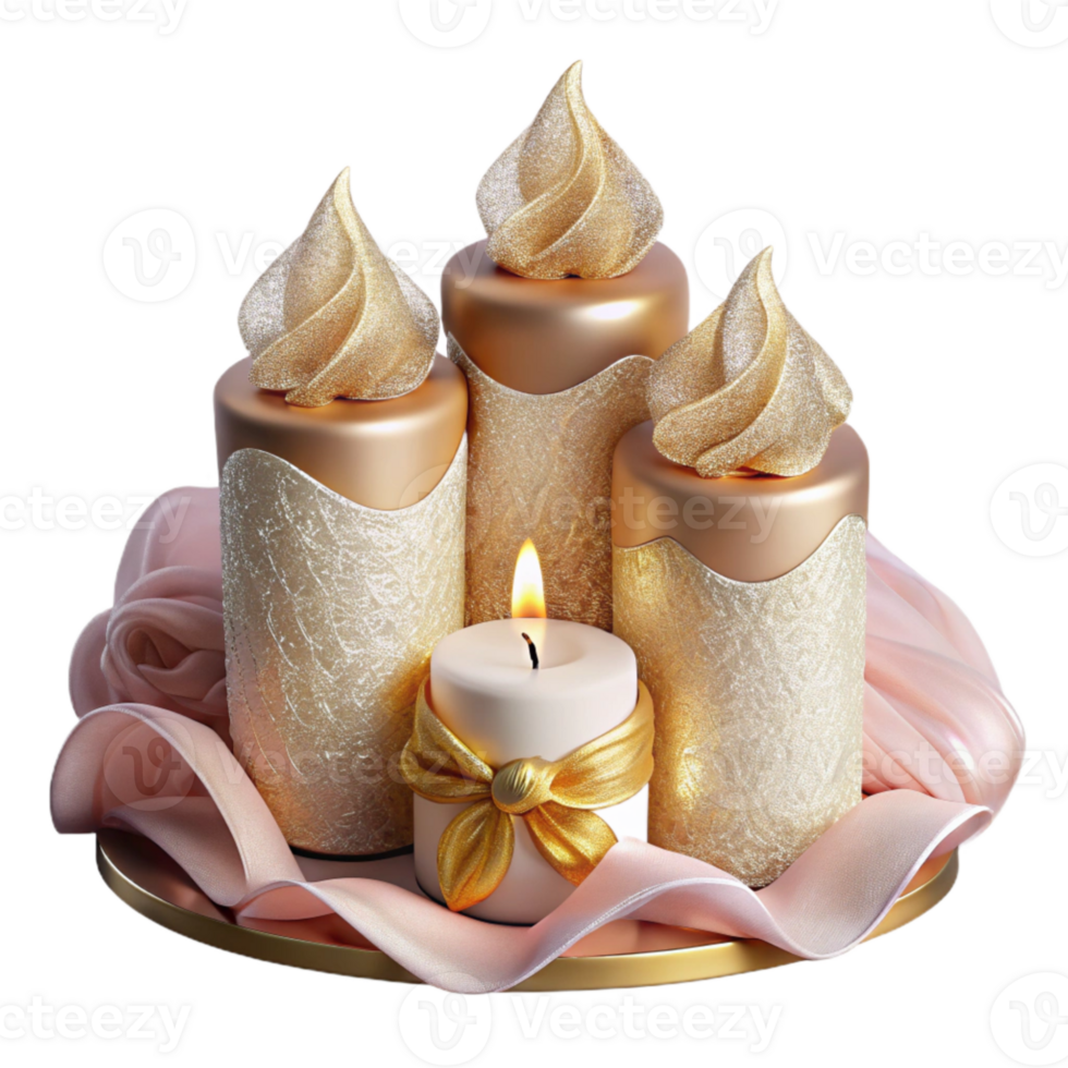 beautiful artistic Wedding Candles Romantic Ambiance Transparent Background genuine png