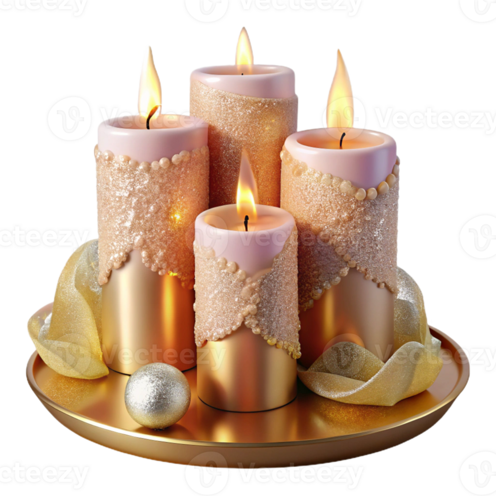 extraordinary rustic Wedding Candles Romantic Lighting Transparent Background high resolution png