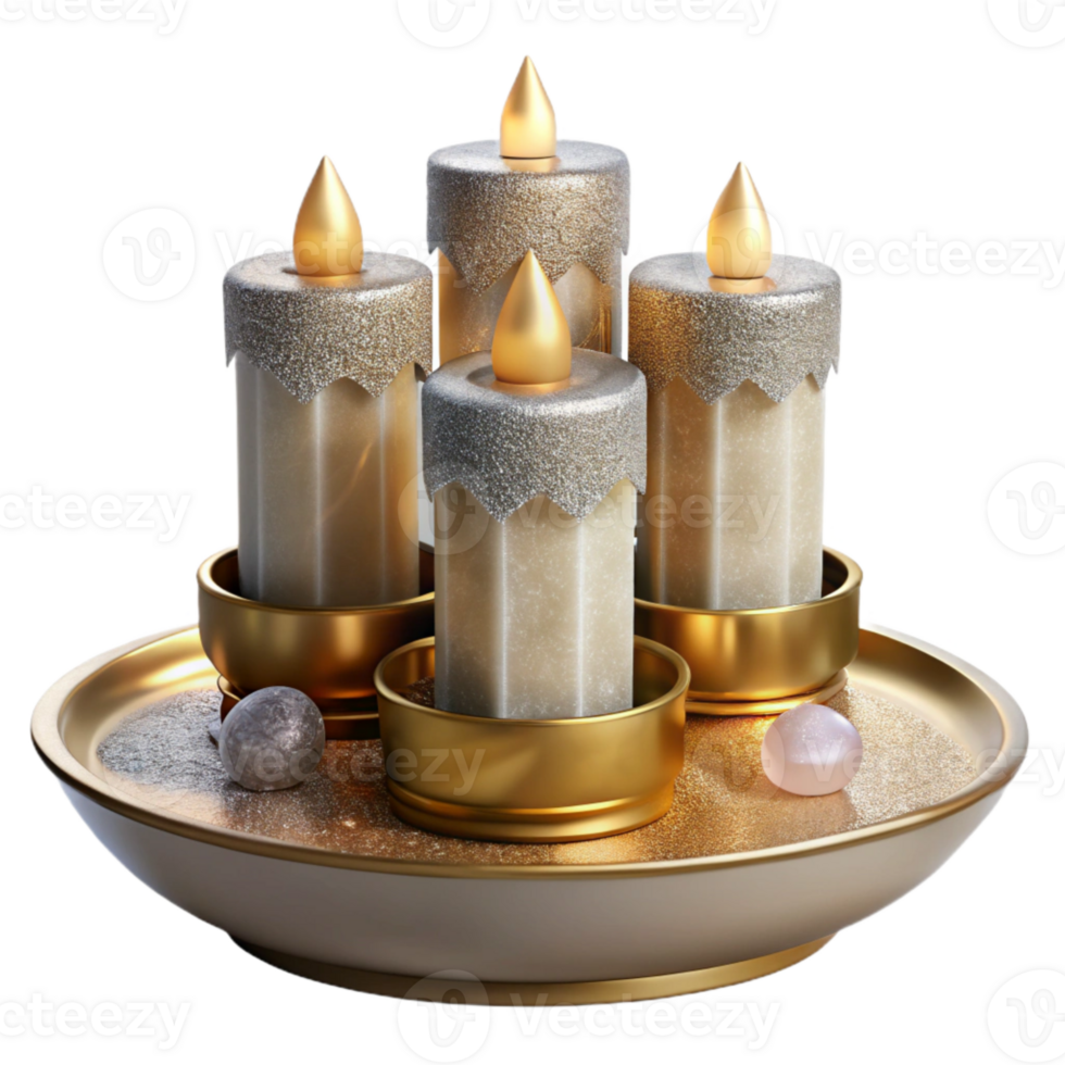 vibrant minimalist Wedding Centerpiece Candlelight Isolated for Table Decorations original png