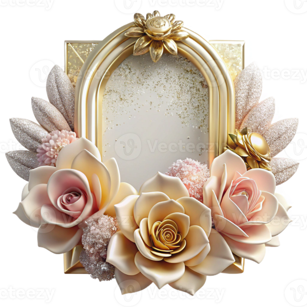 beautiful vintage Wedding Floral Border Frame Isolated for Design Projects genuine png