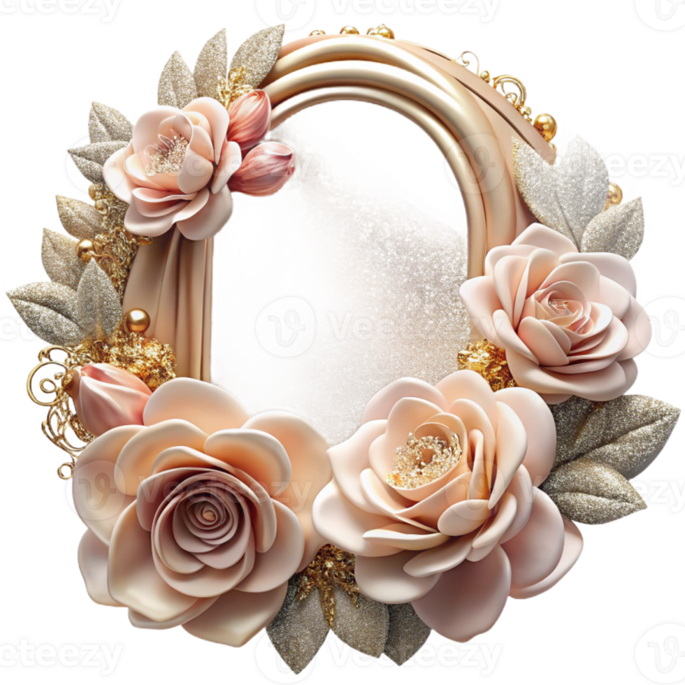 impressive artistic Wedding Floral Border Frame Isolated for Design Projects high resolution png