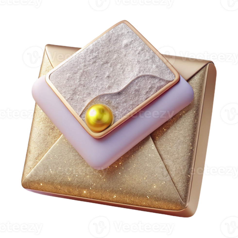 stunning vintage Wedding Invitation Envelope Stationery Isolated premium png
