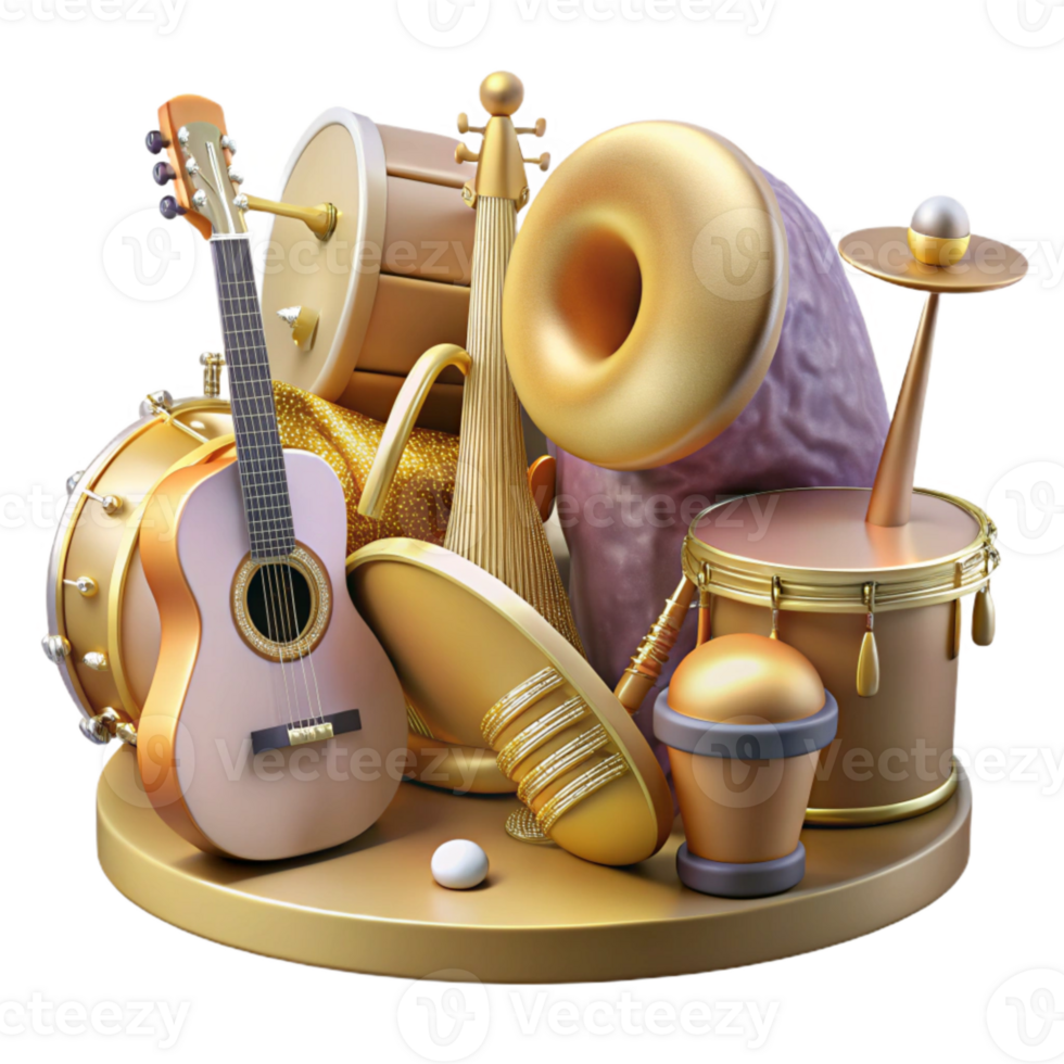 beautiful artistic Wedding Music Band Instruments Cutout for Entertainment high resolution png