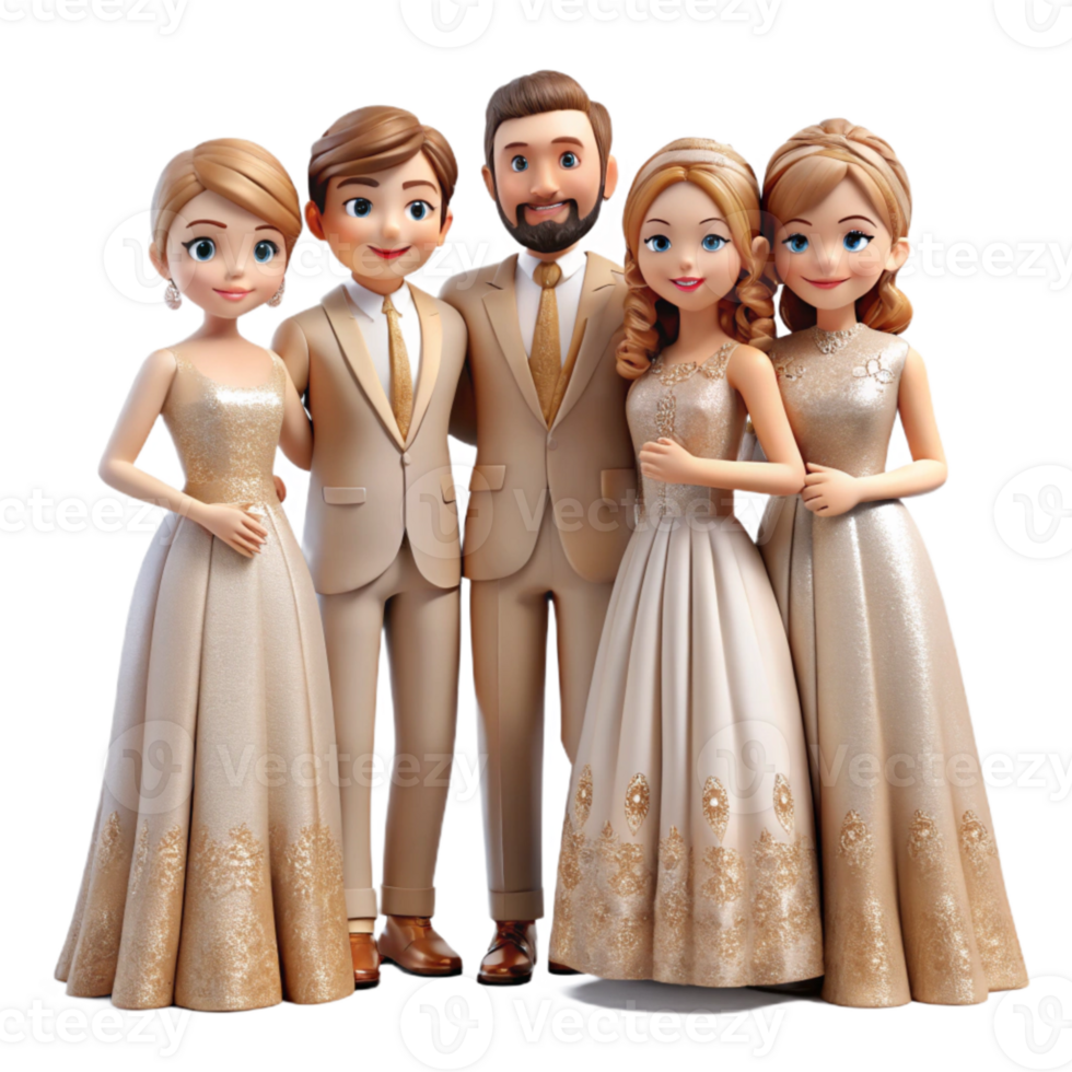 serene artistic Wedding Party Bridesmaids Groomsmen Transparent for Group Photos high quality png