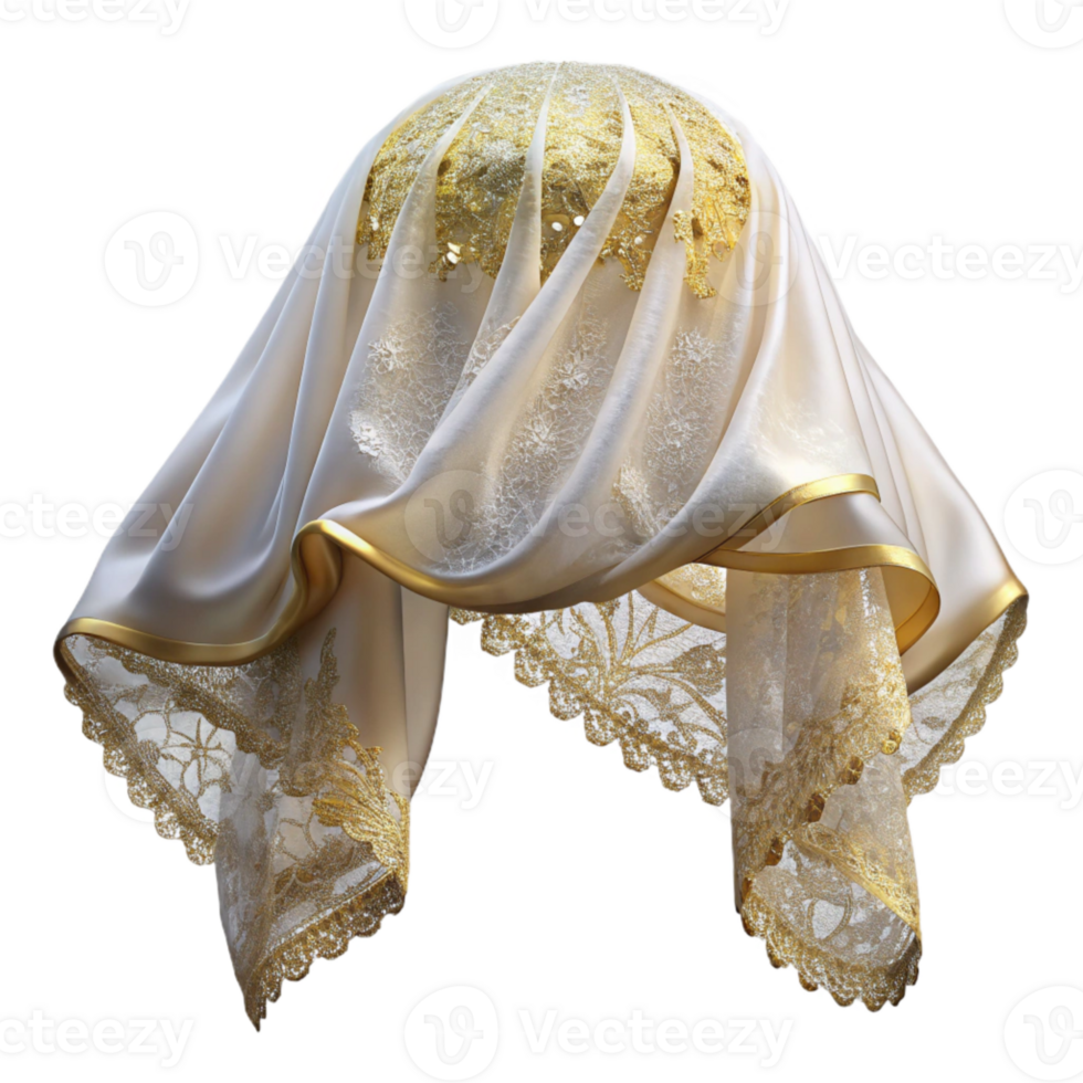serene rustic Wedding Veil Lace White Sheer Fabric Cutout for Bridal Accessories detailed png