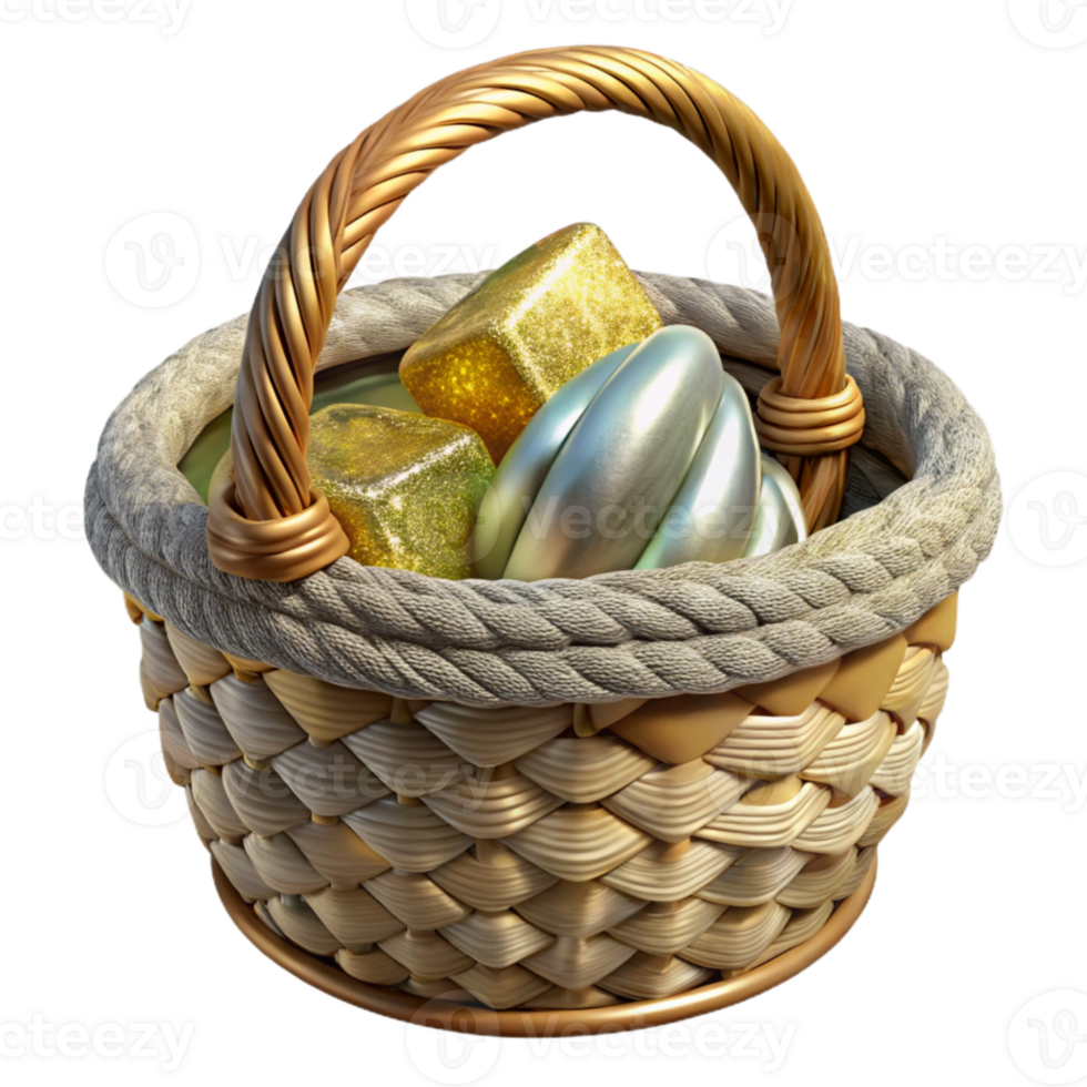 dramatic creative Wicker Basket Cutout for Storage Solutions Visuals authentic png
