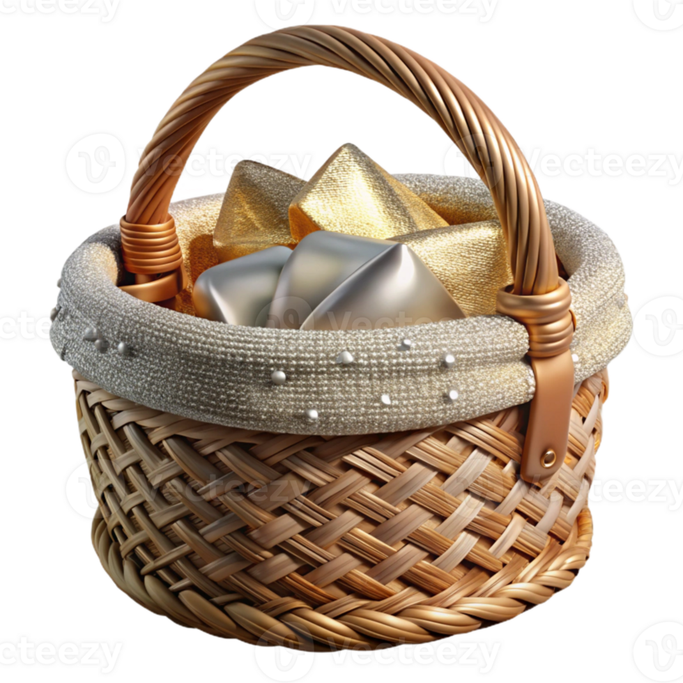 stunning classic Wicker Basket Isolated Rustic Farmhouse Decor Element premium png