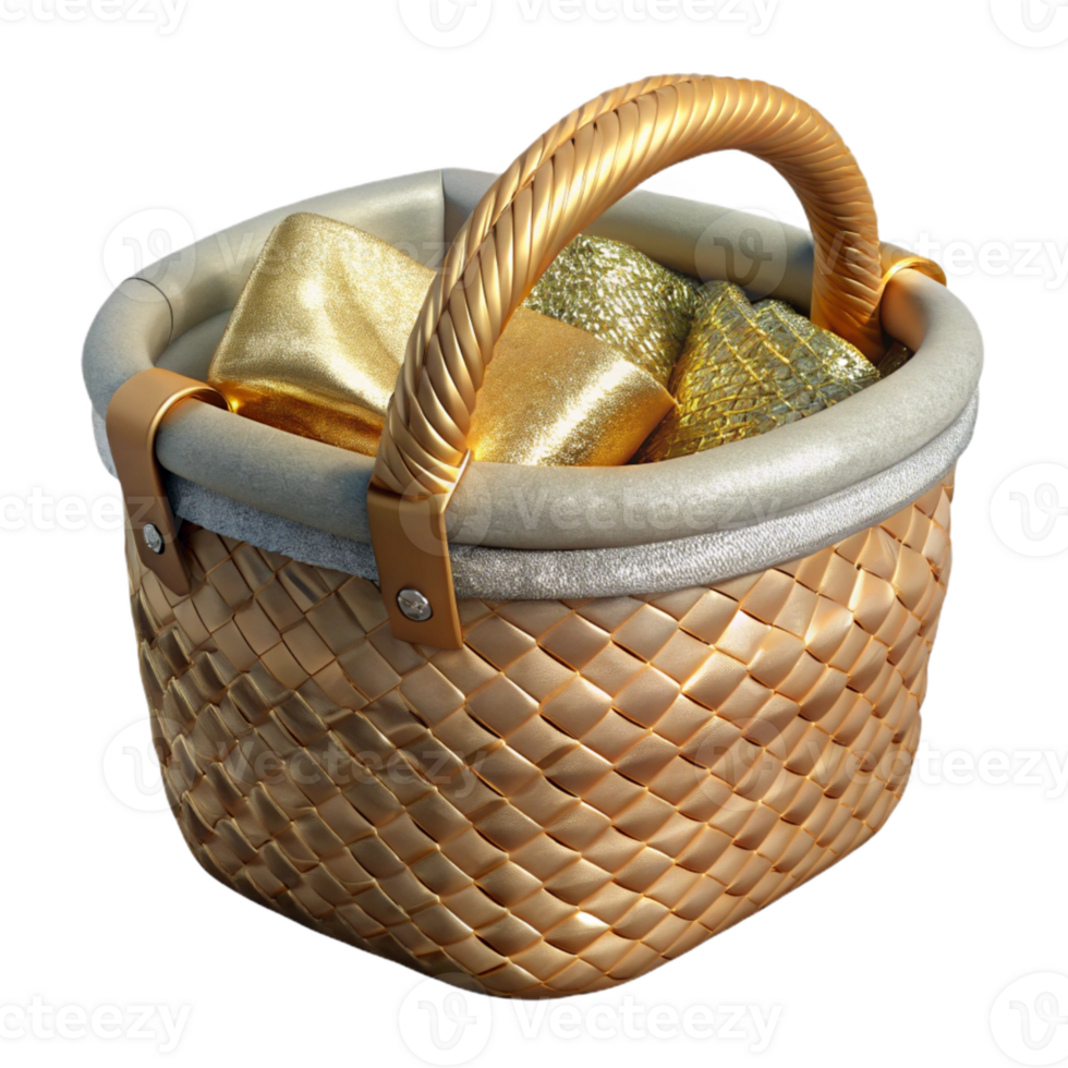 magnificent classic Wicker Storage Basket Isolated Home Organization Decor high quality png