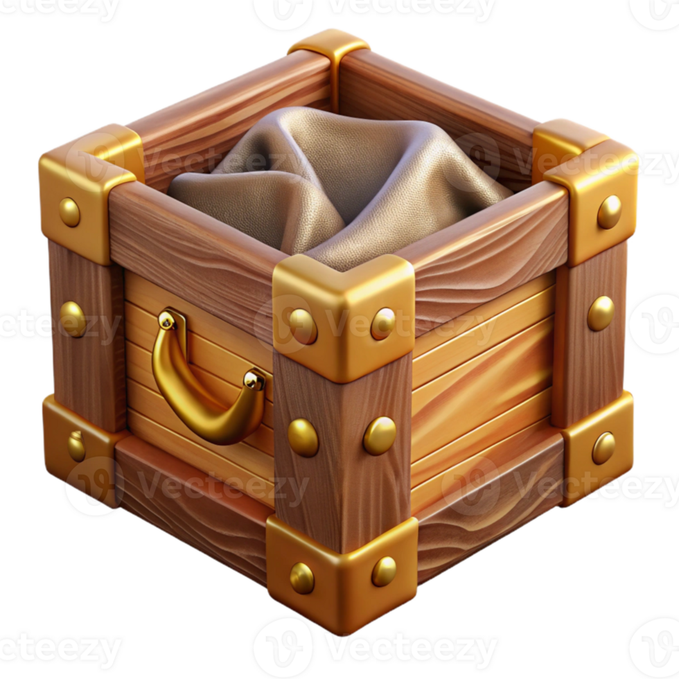 stunning artistic Wooden Crate Storage Container Isolated for Rustic Ecommerce original png