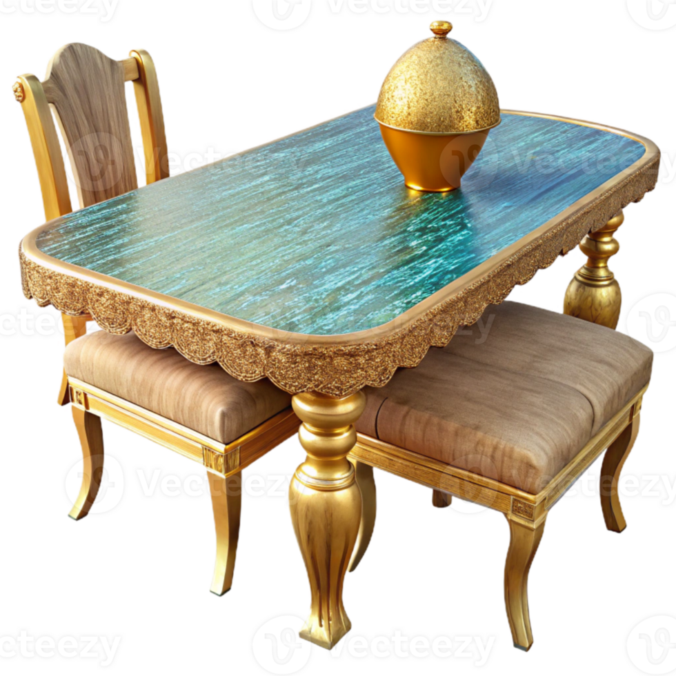 vibrant artistic Wooden Dining Table Cutout for Family Meals Visuals professional png